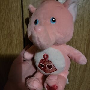Care Bear Cousins Pink Lotsa Hearts Plush Elephant Toy Small 2004